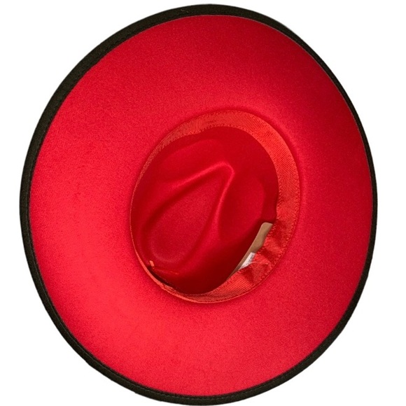 HAT Red Underside Brim/Gold Sparkle BOSS Band Olive Hat 2 Color Hat Fedora - Picture 2 of 7